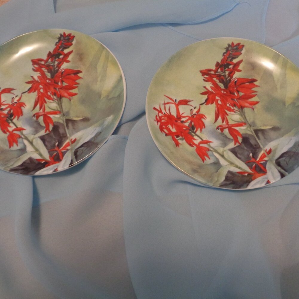 MONTICELLO VIRGINA WILDFLOWERS PLATES SET OF 2